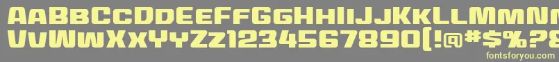 MecheffectstwobbReg-fontti – keltaiset fontit harmaalla taustalla