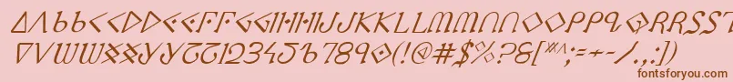 fuente PresleyPressItalic – Fuentes Marrones Sobre Fondo Rosa