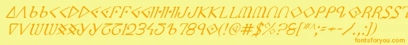 fuente PresleyPressItalic – Fuentes Naranjas Sobre Fondo Amarillo