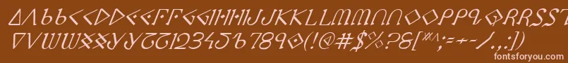 Шрифт PresleyPressItalic – розовые шрифты на коричневом фоне