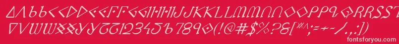 PresleyPressItalic Font – Pink Fonts on Red Background