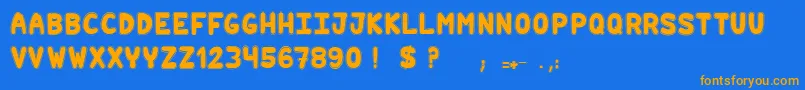 Hilariouscomics Font – Orange Fonts on Blue Background