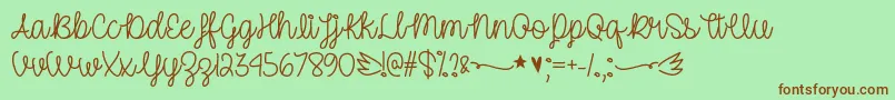 UnicornSparklesOtf Font – Brown Fonts on Green Background