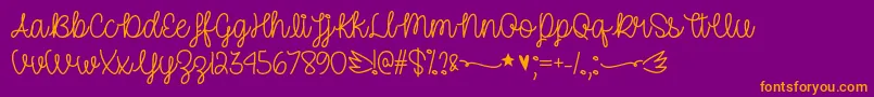 UnicornSparklesOtf Font – Orange Fonts on Purple Background