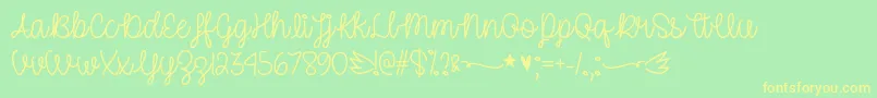 UnicornSparklesOtf Font – Yellow Fonts on Green Background