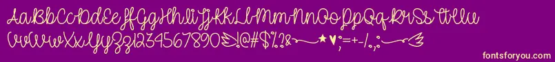 UnicornSparklesOtf Font – Yellow Fonts on Purple Background