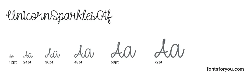 UnicornSparklesOtf Font Sizes