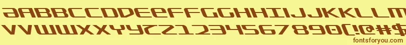 Fonte SdfLeftalic – fontes marrons em um fundo amarelo