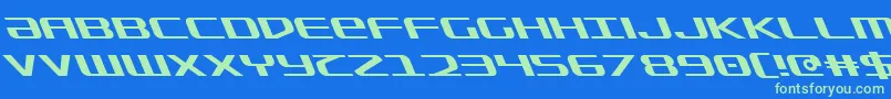 SdfLeftalic Font – Green Fonts on Blue Background