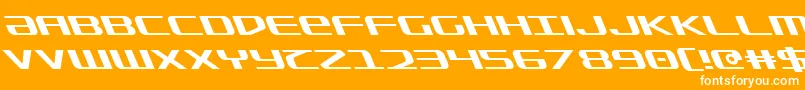 SdfLeftalic-fontti – valkoiset fontit oranssilla taustalla