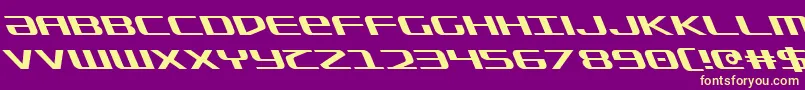 SdfLeftalic-Schriftart – Gelbe Schriften auf violettem Hintergrund