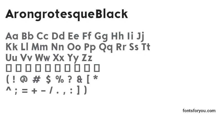 Schriftart ArongrotesqueBlack – Alphabet, Zahlen, spezielle Symbole