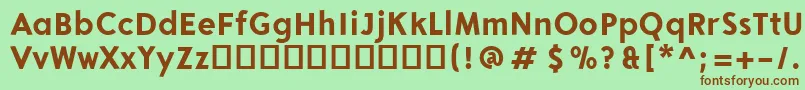ArongrotesqueBlack Font – Brown Fonts on Green Background