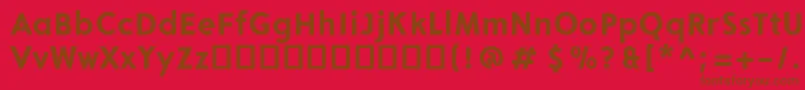 Czcionka ArongrotesqueBlack – brązowe czcionki na czerwonym tle