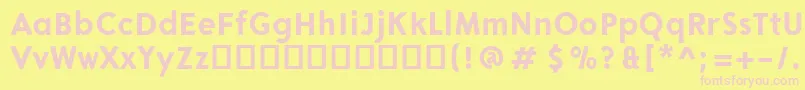 ArongrotesqueBlack Font – Pink Fonts on Yellow Background