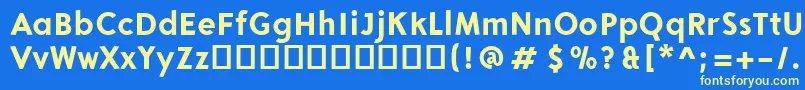 ArongrotesqueBlack-Schriftart – Gelbe Schriften auf blauem Hintergrund
