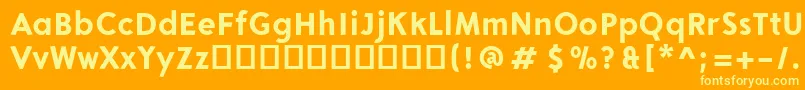 ArongrotesqueBlack Font – Yellow Fonts on Orange Background