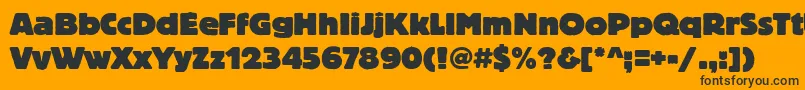 Blockthea Font – Black Fonts on Orange Background