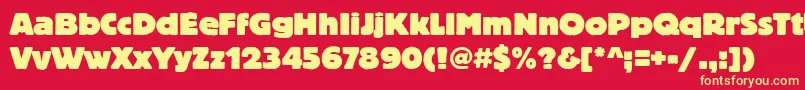 Blockthea Font – Yellow Fonts on Red Background