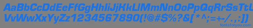 フォントEurofontcBolditalic – 灰色の背景に青い文字