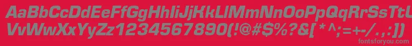 EurofontcBolditalic Font – Gray Fonts on Red Background