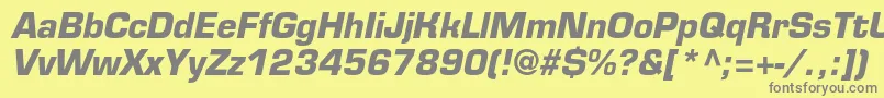 EurofontcBolditalic Font – Gray Fonts on Yellow Background