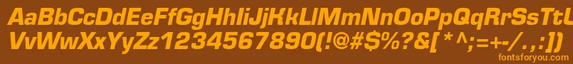 EurofontcBolditalic Font – Orange Fonts on Brown Background