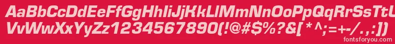 Шрифт EurofontcBolditalic – розовые шрифты на красном фоне
