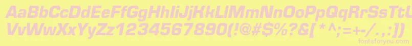 Saiba mais sobre a fonte EurofontcBolditalic Fonte EurofontcBolditalic – fontes rosa em um fundo amarelo