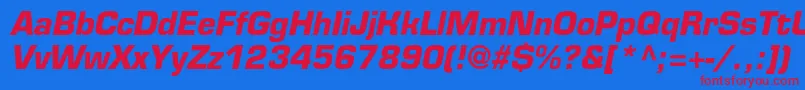 En savoir plus sur la police EurofontcBolditalic Police EurofontcBolditalic – polices rouges sur fond bleu