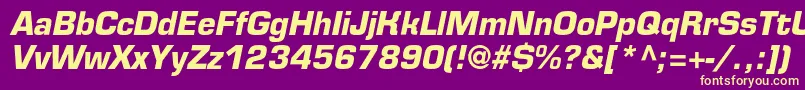EurofontcBolditalic Font – Yellow Fonts on Purple Background