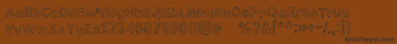 Czcionka Yugly – czarne czcionki na brązowym tle