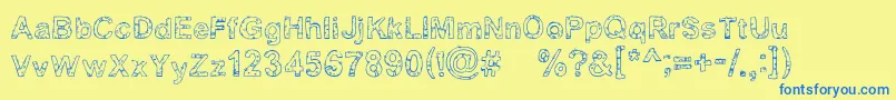 Шрифт Yugly – синие шрифты на жёлтом фоне