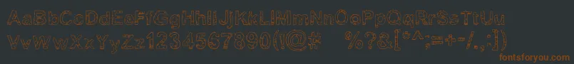 Yugly-Schriftart – Braune Schriften auf schwarzem Hintergrund
