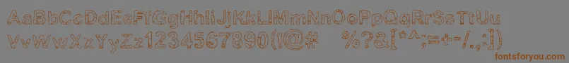Czcionka Yugly – brązowe czcionki na szarym tle