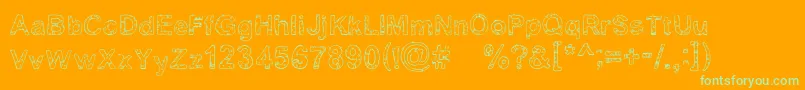 Czcionka Yugly – zielone czcionki na pomarańczowym tle