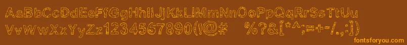 Yugly Font – Orange Fonts on Brown Background