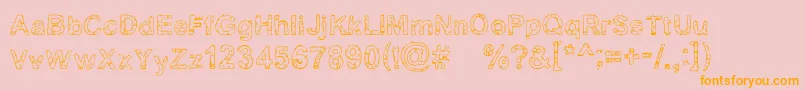 Yugly-Schriftart – Orangefarbene Schriften auf rosa Hintergrund