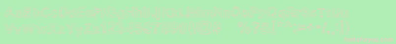 フォントYugly – 緑の背景にピンクのフォント