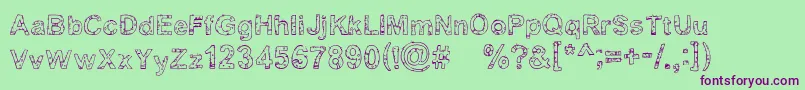 Yugly Font – Purple Fonts on Green Background