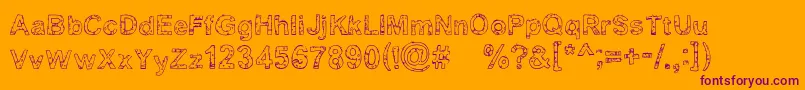 Yugly Font – Purple Fonts on Orange Background