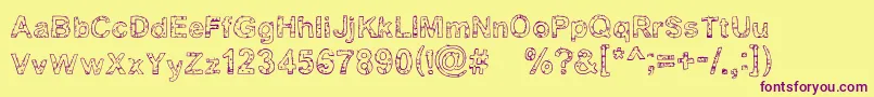 Yugly Font – Purple Fonts on Yellow Background