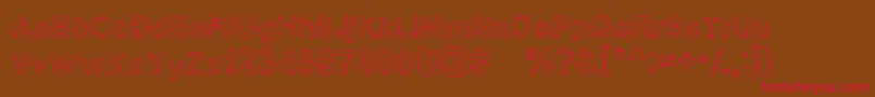 Yugly-Schriftart – Rote Schriften auf braunem Hintergrund