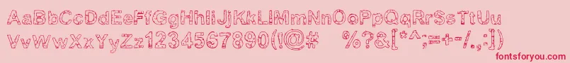 Yugly-Schriftart – Rote Schriften auf rosa Hintergrund