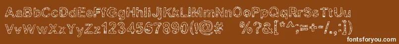 Yugly Font – White Fonts on Brown Background