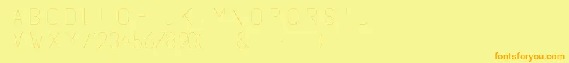 Subtlesansultralight-Schriftart – Orangefarbene Schriften auf gelbem Hintergrund