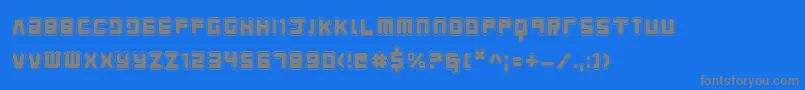 Youngtechsa-Schriftart – Graue Schriften auf blauem Hintergrund