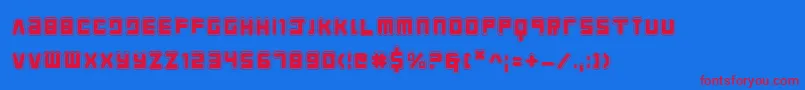Youngtechsa Font – Red Fonts on Blue Background