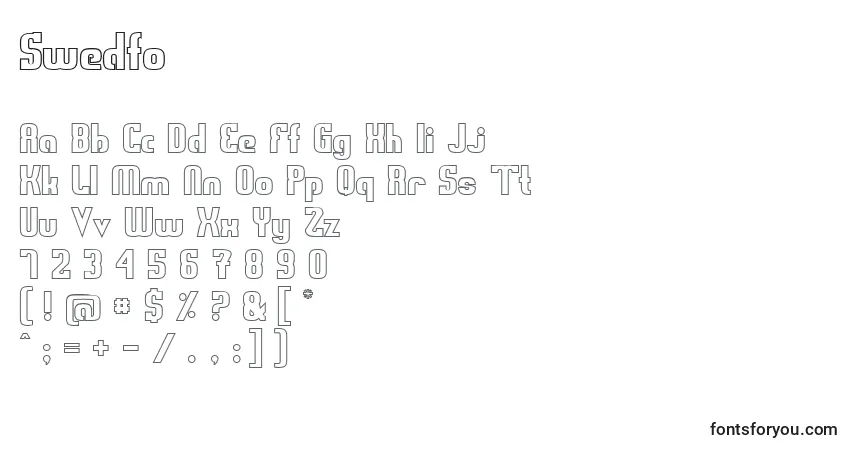 Czcionka Swedfo – alfabet, cyfry, specjalne znaki