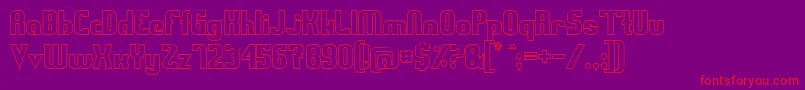 Swedfo-Schriftart – Rote Schriften auf violettem Hintergrund